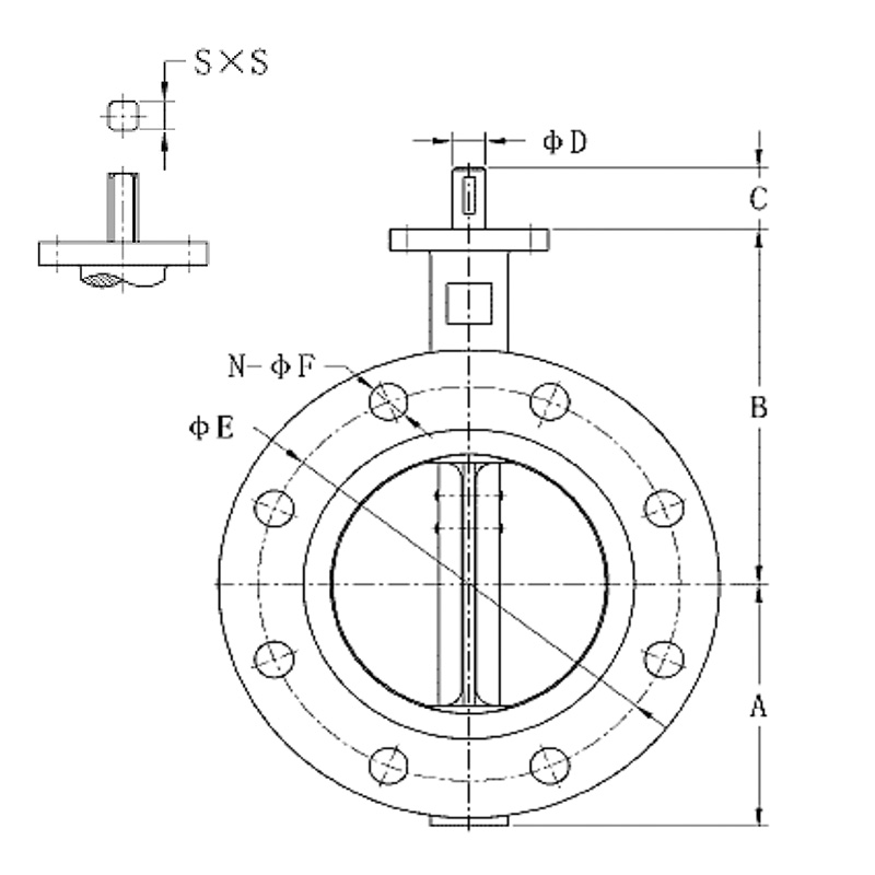 KELEBEK VANA TF-BFV-FS20 PN16 DIN FLANŞLAR PN-10/16 - Görsel 2
